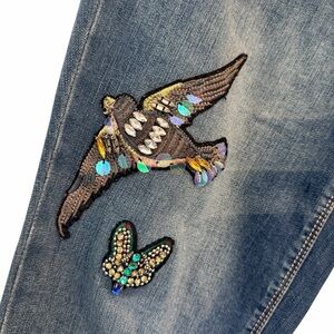VINTAGE AMERICA BLUES APPLIQUÉD RHINESTONE BESTIE JEAN SIZE 29